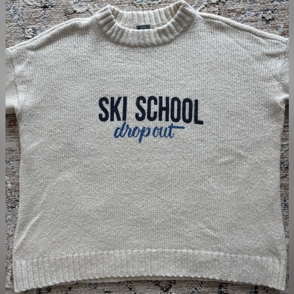 Aerie Women's Long sleeve Pullover Sweater Ski School Dropout Size Medium Cozy - Picture 2 of 7